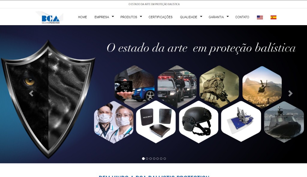 Preview do site www.bcaballisticprotection.com