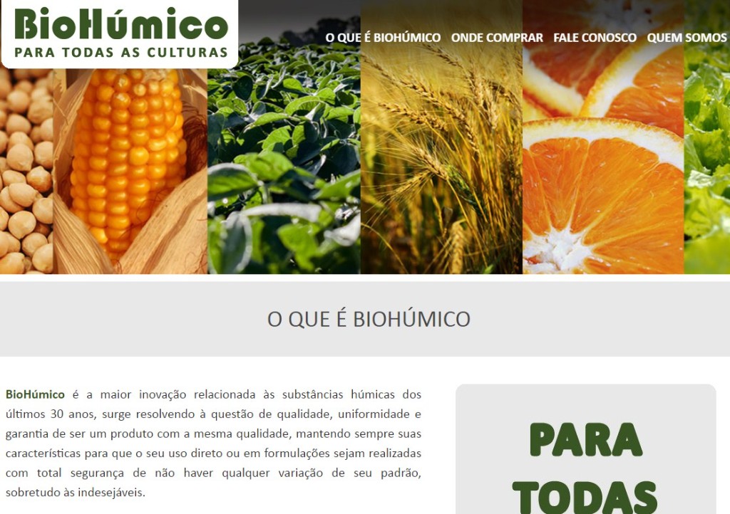 Preview do site www.biohumico.com.br