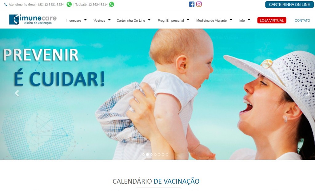 Preview do site www.imunecare.com.br