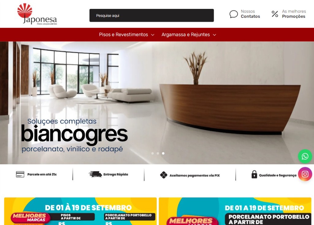 Preview do site www.japonesapisos.com.br