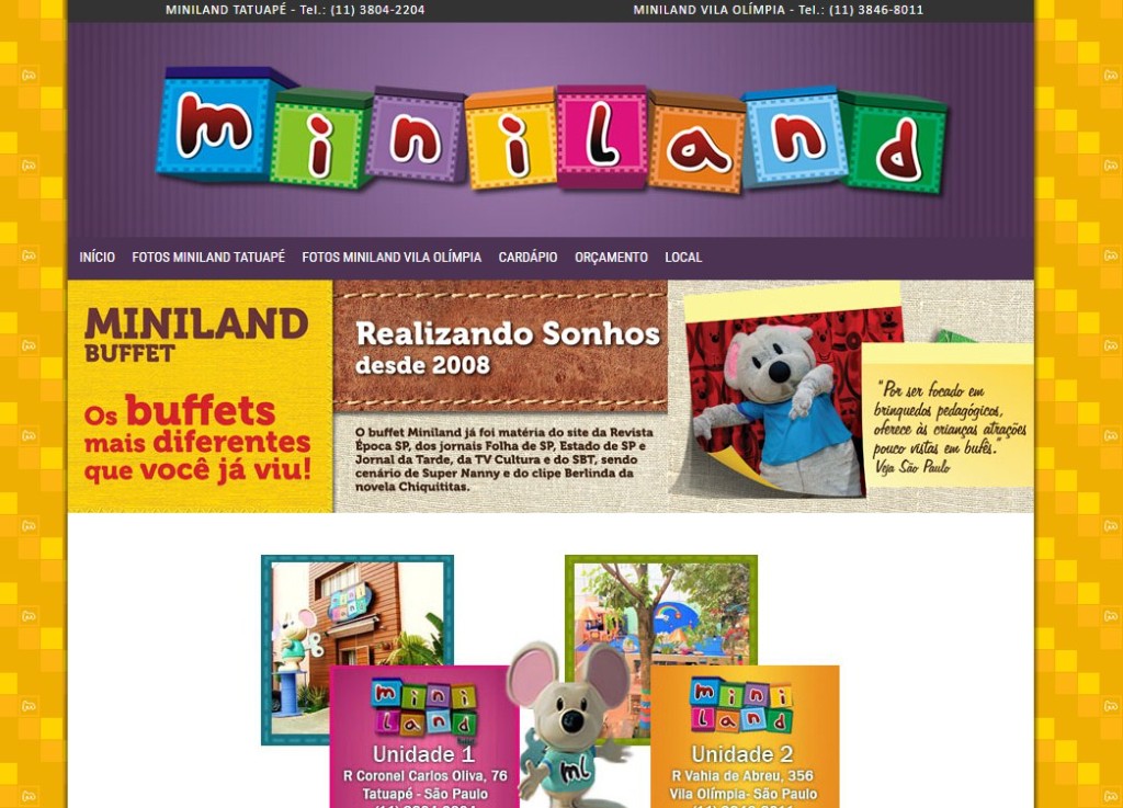 Preview do site www.miniland.com.br