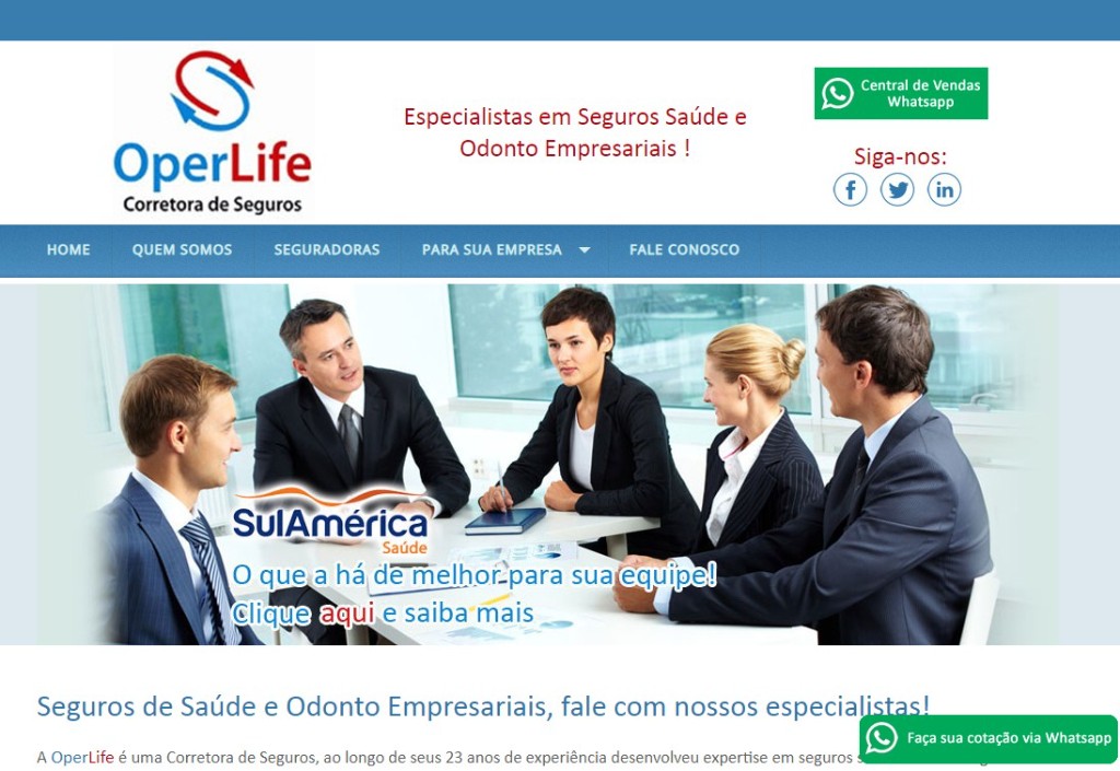 Preview do site www.operlife.com.br