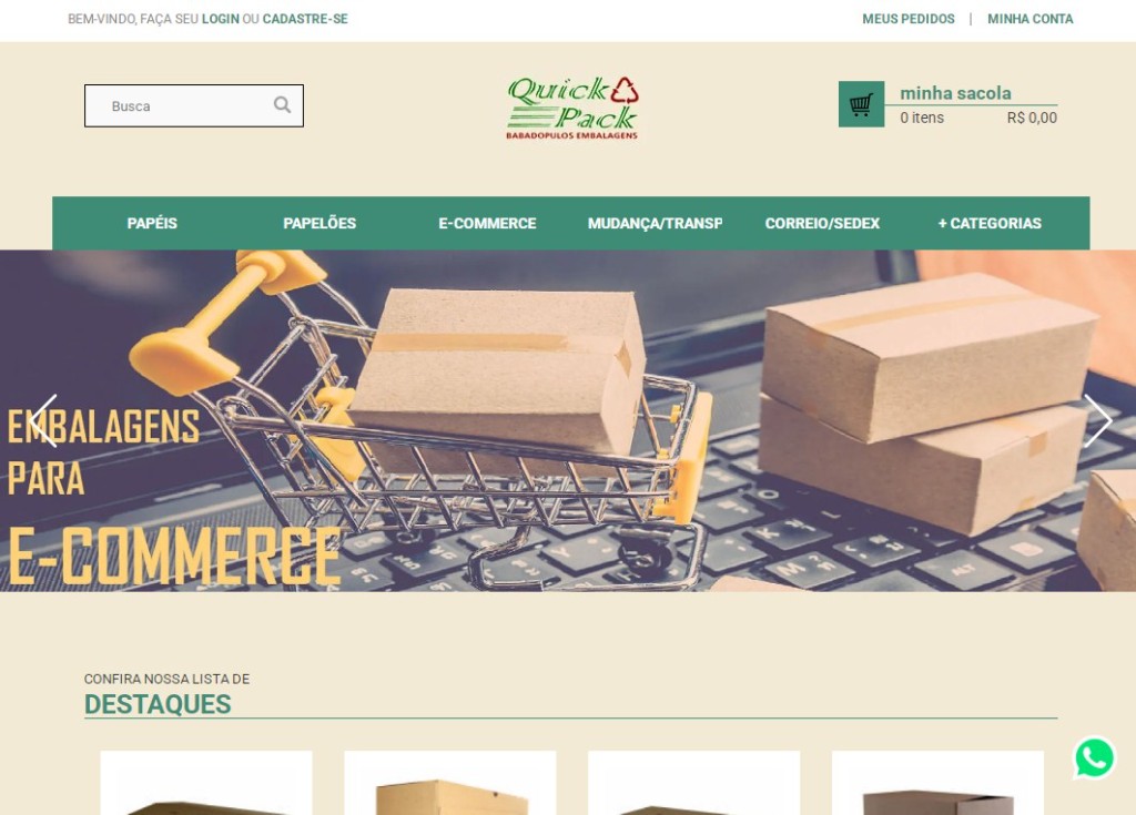 Preview do site www.quickpack.com.br